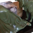 Jacques Limousin Beeld. Art-Deco Dame Met Haar Honden thumbnail 5