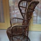 Rohé Noordwolde Rattan Peacock Chair (gio Ponti Style) Rotan Fauteuil Vintage thumbnail 3