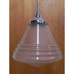 Art Deco Hanglamp Met Mat Glazen Kap thumbnail 5