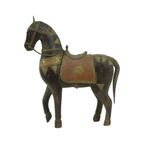 Vintage Houten Marwari Paard Koper Messing Beeld Sculptuur 27Cm thumbnail 7