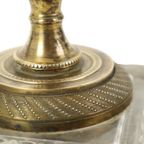 Empire Tafellamp Geslepen Kristal Diamantpatroon Verguld Brons thumbnail 11