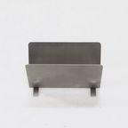 Minimalist Brushed Steel Magazine Rack 1980S thumbnail 6