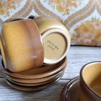 Vintage "grès De Rigny" Stoneware Kop & Schotels (5 Stuks) – Prachtig Frans Design thumbnail 6