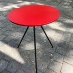 Vintage Tripod Tafeltje, Bijzettafel, Rood, 1980'S, Memphis Stijl thumbnail 4