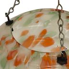 Art Deco - Hanging Flower Pot - Glass - Multi Color Spotted - Including Chains thumbnail 6