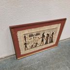 Vintage Ingelijste Papyrus Tekening Egypte Schilderij thumbnail 13