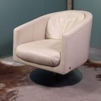 Schitterende Leren Natuzzi Draaifauteuil thumbnail 6