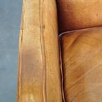 Prachtige Set Leren Fauteuils/ Armchairs In Lichte Cognac Kleur, Engelse Stijl thumbnail 8