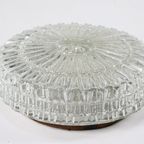 Vintage Ronde Plafondlamp Plafonniere 'Stralning' Glas Glazen thumbnail 5