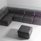 Modulaire Mid-century Vintage Zitbank In Leer Genaamd 'jeep' Ontworpen Door Durlet thumbnail 3