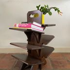 Brutalist Magazinerack, Eiken Etagere In Stijl Van Guillerme Et Chambon, Jaren 60 thumbnail 10