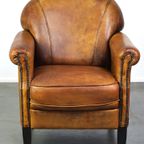 Leuke Vintage Schapenleren Fauteuil/ Armchair Met Prachtige Kleuren En Een Fijne Zit thumbnail 3