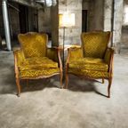 Set Van 2 Vintage Barok Eenzitten / Fauteuils / Clubzetels thumbnail 6