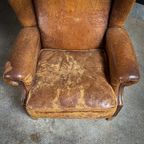 Vintage Schaapsleren Wingback Fauteuil thumbnail 8