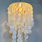 Meerdere Beschikbaar! Capiz Schelpen Hanglamp Parelmoer Schelp Chrome Details ! Luxe Uitvoering thumbnail 8
