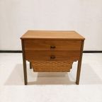 Sewing Cabinet With Reed Basket By Horn Collection, West Germany 1950s thumbnail 8