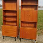 Vintage Teak Wandkast Uit Drie Delen thumbnail 5