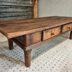 Antieke Spaanse Salontafel Sidetable Kastanjehout 1800 thumbnail 13