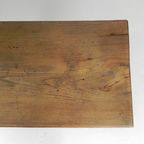 Art Deco Bistrotafel Met Eiken Blad Op Gietijzeren Frame thumbnail 11
