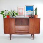 Vintage Deens Teak Houten Wandkast | Dressoir | Highboard thumbnail 2