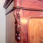 Uitneembare Antiek Mahonie Kast Met Planken En Lades, 188 Cm Hoog thumbnail 11