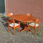 Retro Scandinavisch Design Eethoek Tafel Met 4 Stoelen thumbnail 7