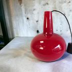 Vintage Rode Glazen Space Age Luster / Hanglamp / Pendant thumbnail 5