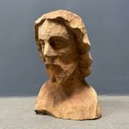 Uit Hout Gesneden Hoofd Of Buste Van Een Man Met Baard thumbnail 12