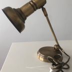 Vintage Metalen Bureaulamp Goudmessing Kleur thumbnail 8