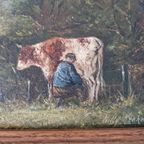 Willy Krake Schilderijtje Olieverf Op Paneel Schilderij thumbnail 5