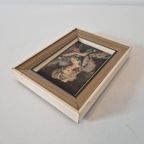 Vintage Zijde Lijstje Kitsch Mini Schilderijtje thumbnail 6