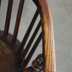 Set Van 2 Prachtige Donkere Antieke Engelse Lowback Windsor Stoelen/eetkamerstoelen thumbnail 10