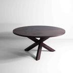 Grote Ronde Vintage Mid-Century Wengé Eettafel Van Gerard Geytenbeek, 1960 thumbnail 5