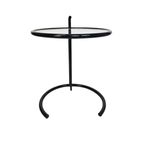 Design Side Table - Eileen Gray Stijl - Metaal - Glas - 80S thumbnail 4