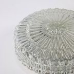 Vintage Ronde Plafondlamp Plafonniere 'Stralning' Glas Glazen thumbnail 10