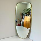 Vintage, Ovale Spiegel Met Smallere Onderkant, Gouden Lijst thumbnail 2