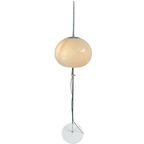 Gepo - Floor Lamp - Space Age - Mushroom Lamp - White Acrylic Shade And Chromed Base thumbnail 8