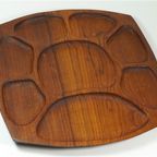 Vintage Teak Houten Vakjesschaal Vakjesbord thumbnail 2