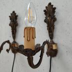 Vintage Messing Hollywood Regency Wandlampjes Bedlampjes Set Prijs thumbnail 3