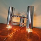 Dubbele Wandlamp In Verchroomd Metaal, G. Sciolari, 1970 thumbnail 7
