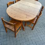 Vintage Eetkamerset – 6 Stoelen En Verstelbare Tafel thumbnail 10