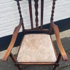 Antiek Engels Eiken Stoel Met Armleuningen, Maten Volgen Nog thumbnail 3