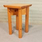 Vintage Grenen Kruk Bijzettafel Plantentafel thumbnail 4