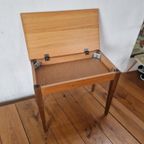 Teak Piano Kruk Bijzet Tafel Mid Century Vintage Deens. thumbnail 5