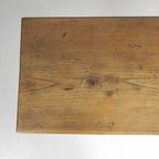 Art Deco Bistrotafel Met Eiken Blad Op Gietijzeren Frame thumbnail 10