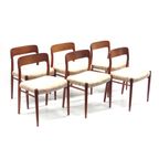 Set Van 6 Model 75 Stoelen Ontworpen Door Niels Möller Uit De Jaren '60 thumbnail 6
