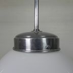 Art Deco Hanglamp Met Witte Bol, Jaren 30 thumbnail 13