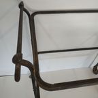 Brocante Metalen Tuin Trolly Serveerwagen Tuintafel Glasplaten thumbnail 5
