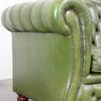 Stijlvolle, Engelse Groene Rund Lederen Ruime 2.5 Zits Chesterfield Bank thumbnail 14