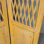 Vintage Houten / Grenenhout Kamerscherm, 4 Panel thumbnail 11